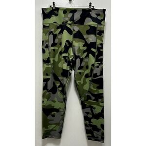 Zyia Women's Green Camo Leggings With Pockets‎ 16-18 New Without Tags